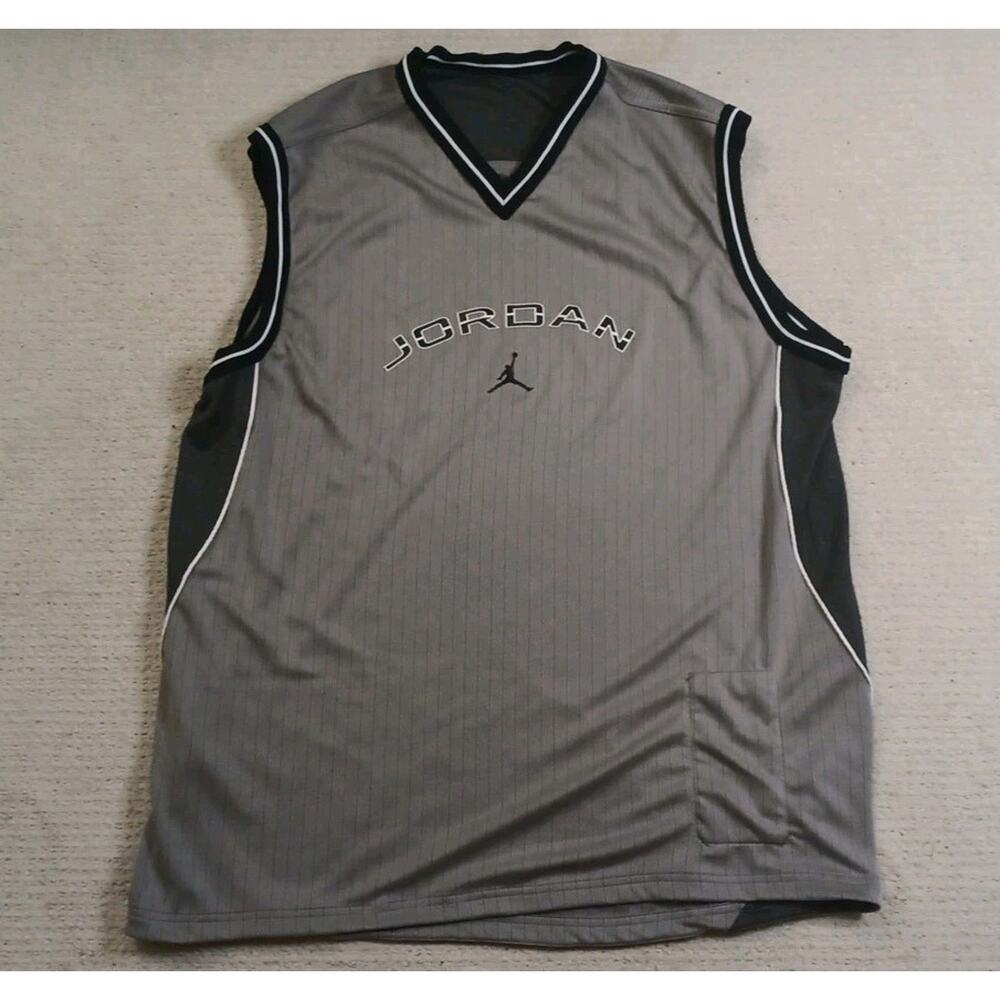 Jordan Reversible Jersey Sport Tank Sleeveless Mens Gray 25w x 32L
